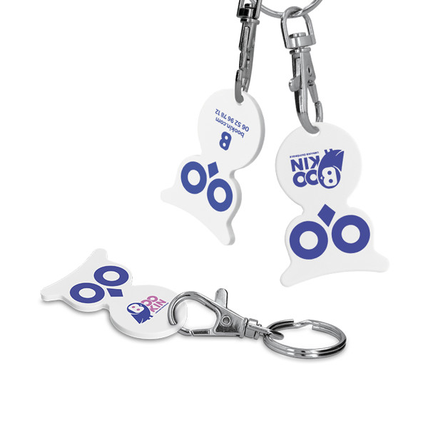 KEY HOLDER CARABINER WITH OWL SHAPED TOKEN