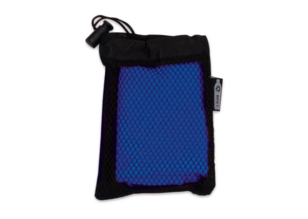 Serviette rafraichissante en R-PET  30X80cm - Noir / Bleu