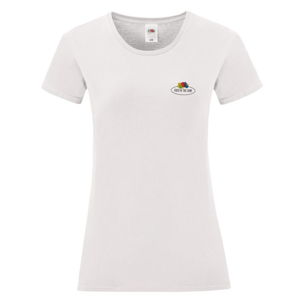 Ladies Vintage T Small Logo Print - White / S