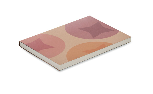 Recycled paper soft cover with 50 sticky notes (EU made) - Full colour