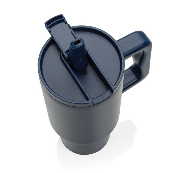Mug 900ml étanche en acier inoxydable recyclé RCS Embrace - Bleu Marine