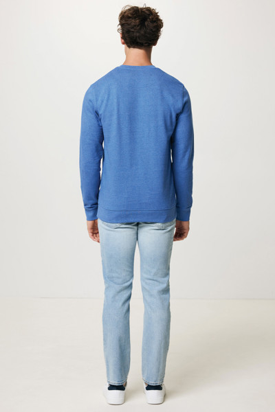 Pull à col rond en coton recyclé non teinté IQONIQ Denali - Heather Blue / XXL