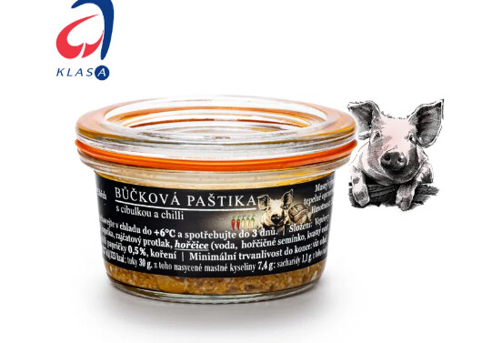 MINI Bôčiková paštéta s cibuľkou a chilli 50g