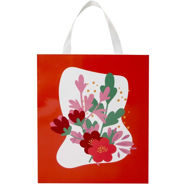 Smartfold 230 g/m2 paper bag with ribbon handles and matt lamination -  31 x 12 x 39 cm - White