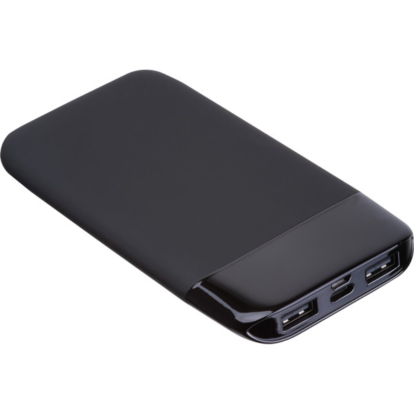 8,000 mAh power bank with illuminated logo FLOYD - Black