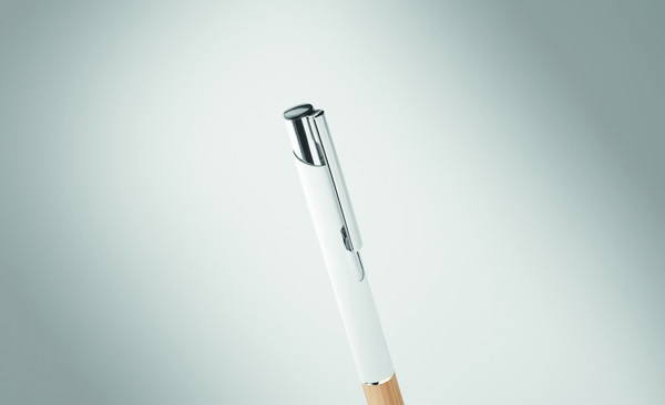 Druckkugelschreiber Aluminium Sparta - Weiß