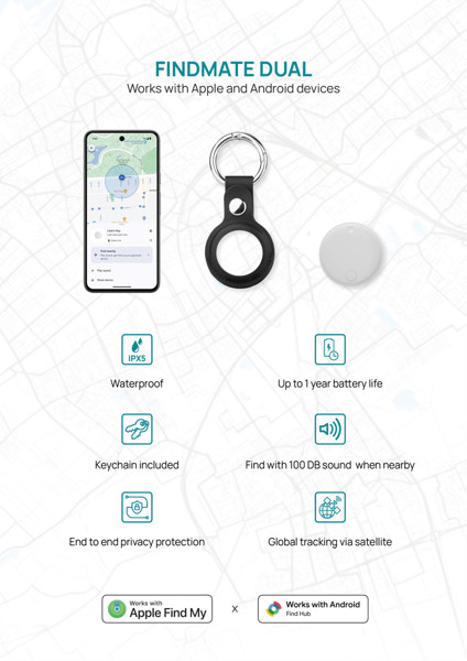 Findmate Dual RCS recycled plastic item finder IPX 5