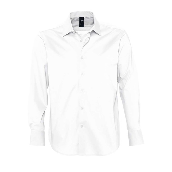 Sol's Brighton - Long Sleeve Stretch Men's Shirt - White / M