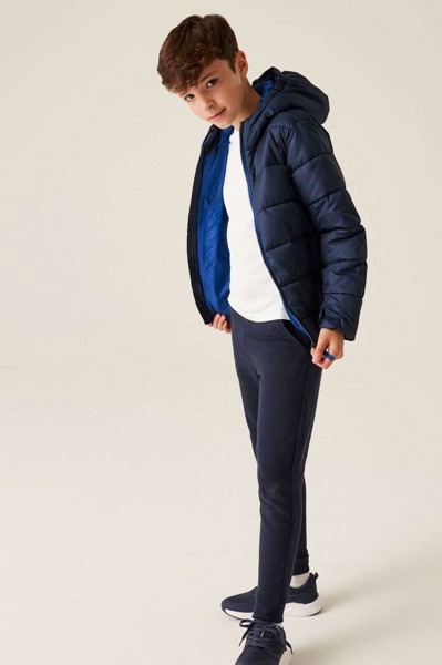 Junior Scholar Thermal Hooded Jacket - Black / Classic Red / 5/6