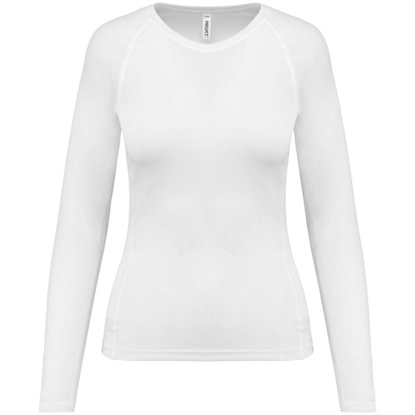Ladies' Long-Sleeved Sports T-Shirt - White / XL