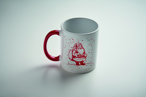 Mug de Noël en céramique 300ml Festimug - Blanc / Rouge