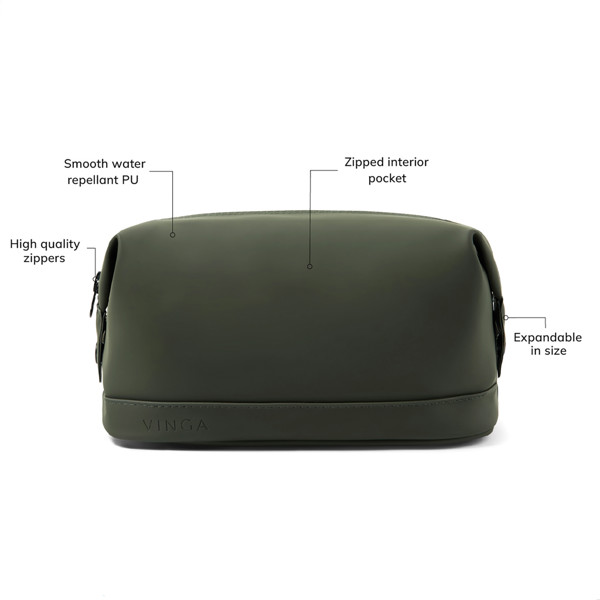 VINGA Baltimore Wash Bag - Green