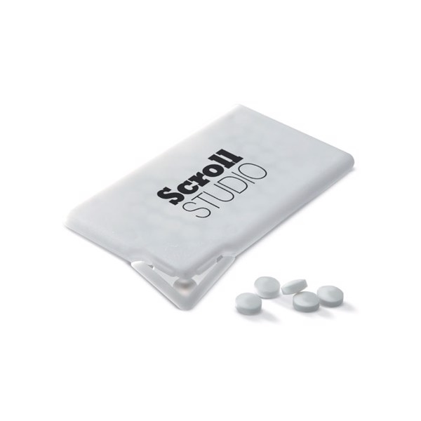Mintcard dispenser, 8g mints, credit card size - White