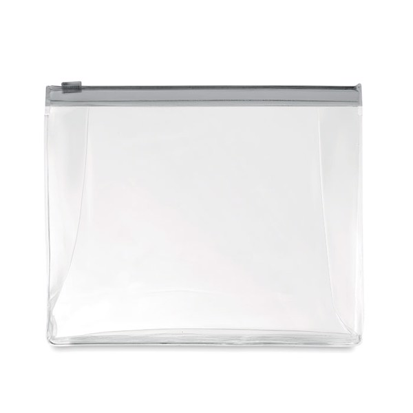 Cosmetic pouch with zipper Cosmobag - Transparent Grey