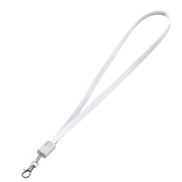 Lanyard with Data Cable Reno - White