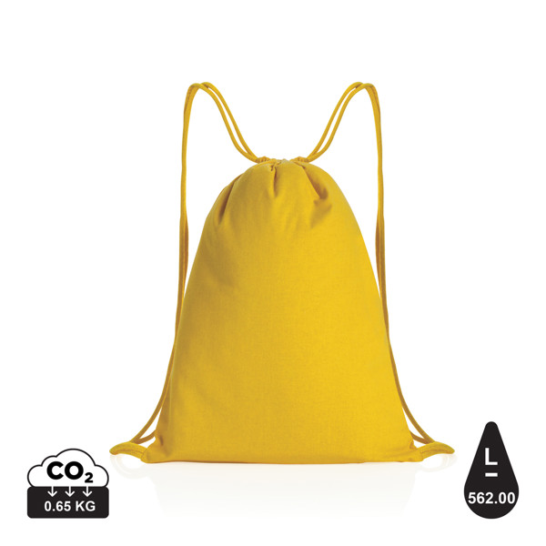 Sac à dos cordelettes en coton recyclé 145 gr Impact AWARE™ - Jaune