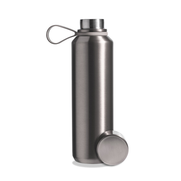 Garrafa Térmica em Aço Inoxidável Parede Dupla 600 ml - Prateada