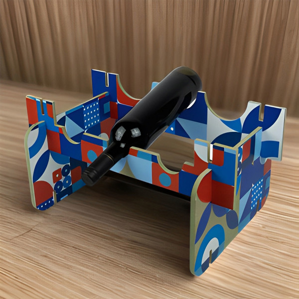 Stackable Bottle Rack For 3 Customizable Bottles