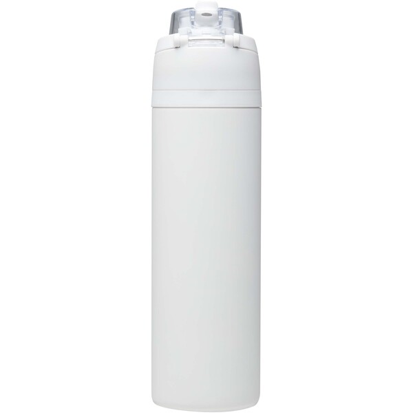 Theron 800 ml RCS recycled single wall stainless steel water bottle with dual function lid - White