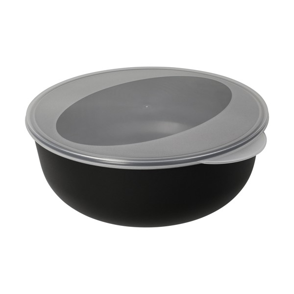 Food Bowl "Togo", 2,2 L, 1K Lid - Black / Transparent