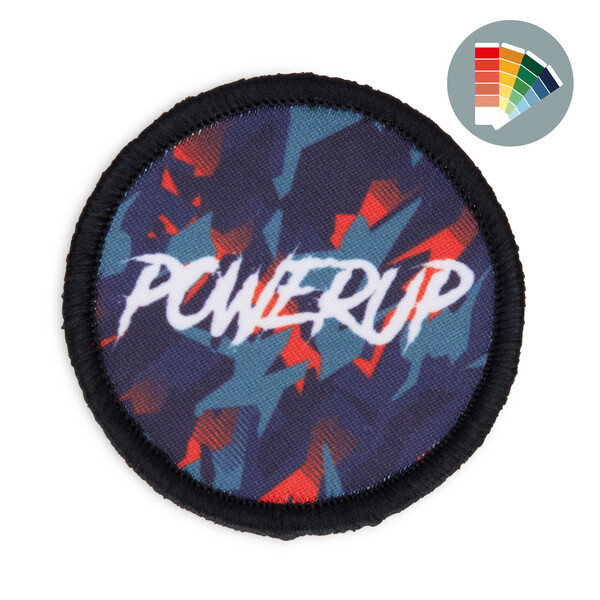 Sublimated patch with merrow border - 6cm / Iron-on