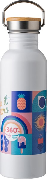 RVS drinkfles Poppy - wit