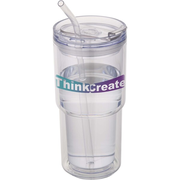 Archer 480 ml double wall plastic tumbler - Transparent Clear