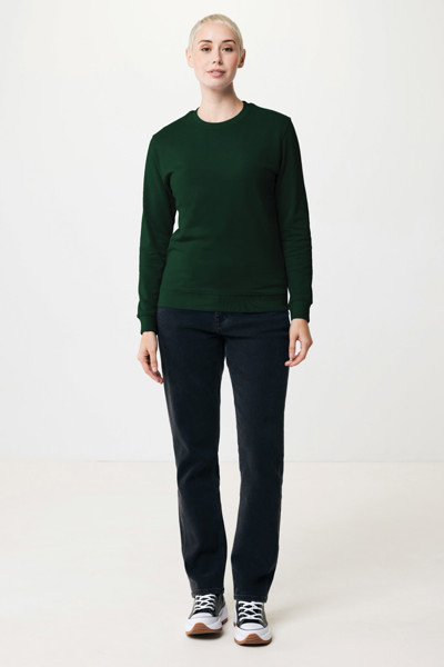 Sweater à col rond en coton recyclé Iqoniq Zion - Forest Green / XXXL