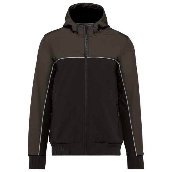 Unisex 3-Layer Two-Tone Bionic Softshell Jacket - Black / Dark Grey / M