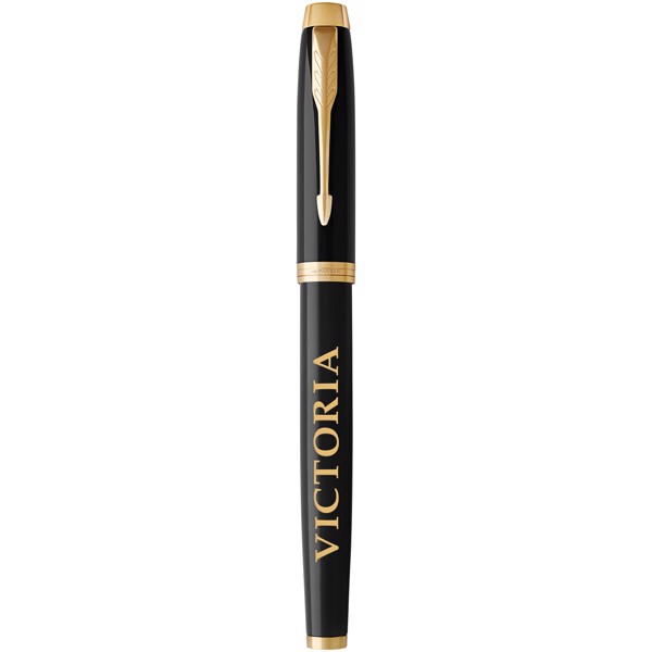 Parker IM fountain pen (blue ink) - Solid Black / Gold