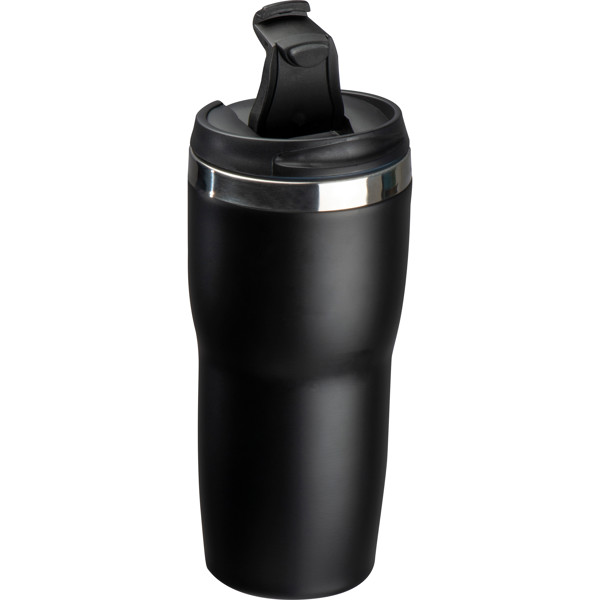 Double wall stainless steel drinking bottle ELEONORA - Black