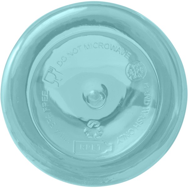 Borraccia in plastica riciclata certificata RCS da 400 ml con moschettone Oregon - Turchese