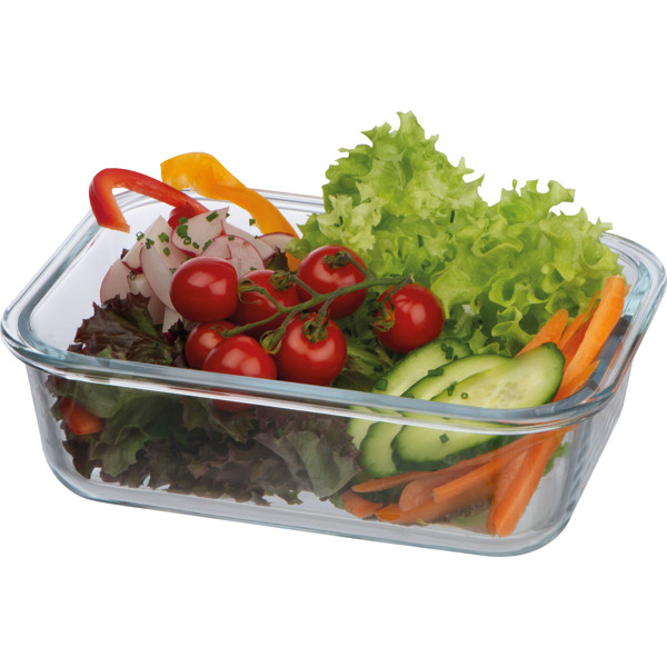 Glass lunchbox with bamboo lid KYLE - Transparent