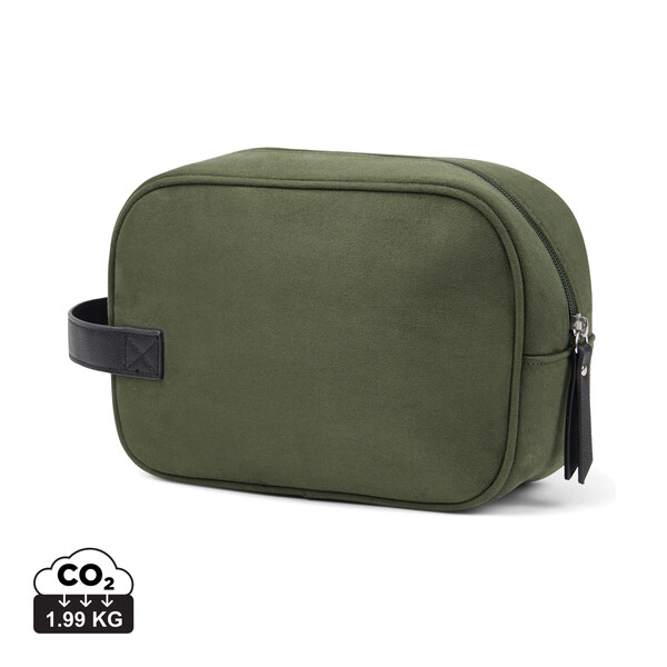 VINGA Marlow RCS recycled polyester toiletry bag - Green / Black