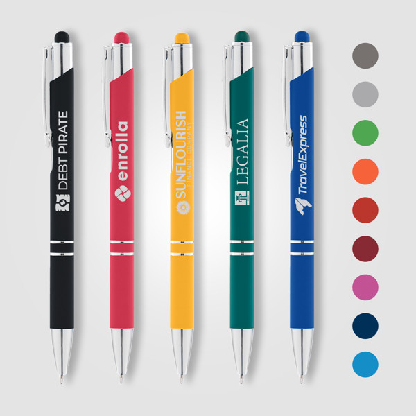 Crosby Softy Pen w/Top Stylus - White / Laser