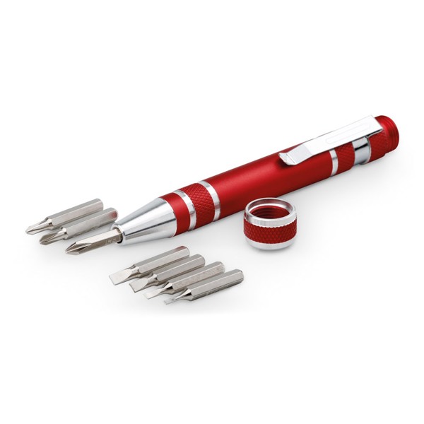 TOOLPEN. Skrutkovač v tvare pera - Červená