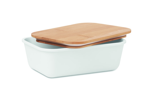 Lunch box with bamboo lid Thursday - White