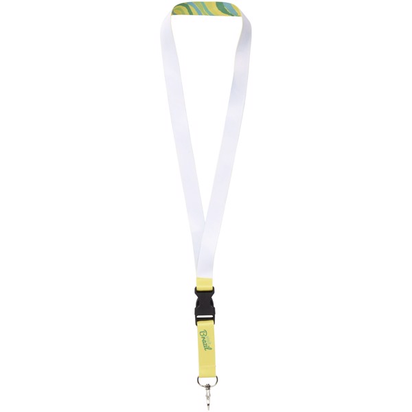 Bude vollfarbig bedrucktes Lanyard - einseitig - weiss / 25mm