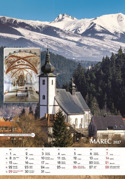 Nástenný Kalendár Spoznávame Slovensko 2027
