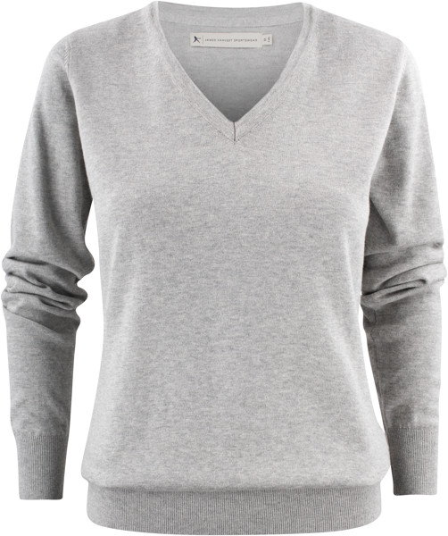 Ladies' V-Neck Pullover James Harvest | Ashland V-Neck Women - Grey Melange / XS