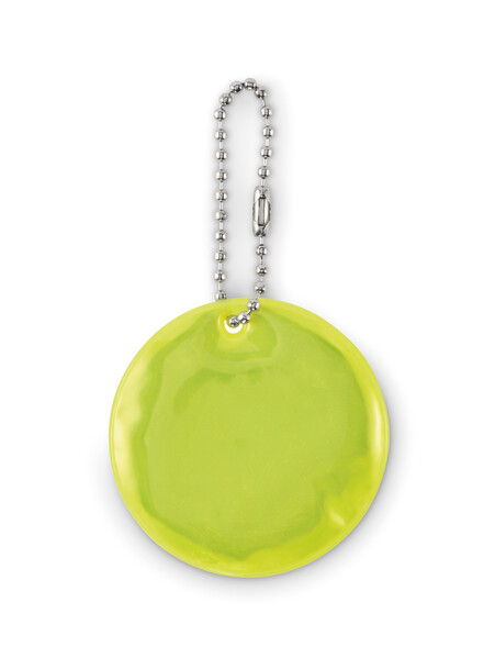 Portachiavi tondo riflettente Grin - Giallo Neon