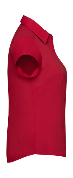 Ladies' Fitted Poplin Shirt - Classic Red / L