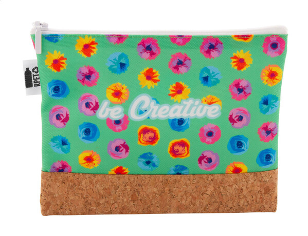 Toaletna torba iz reciklirane PET plastike po meri CreaBeauty Cork M - Bela / naravna