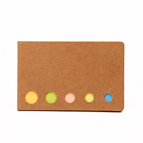 Portanotas personalizado de cartón reciclado con notas adhesivas de colores