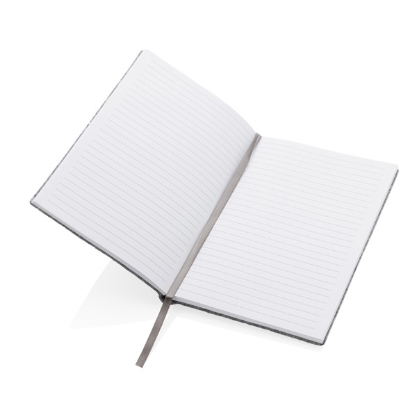 GRS certified recycled felt A5 softcover notebook - Grey