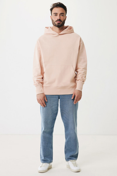 Iqoniq Yoho recycled cotton relaxed hoodie - Peach Nectar / S