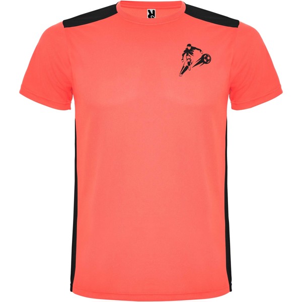 T-shirt sportiva a maniche corte da bambino Detroit - Corallo fluo / Nero / 12