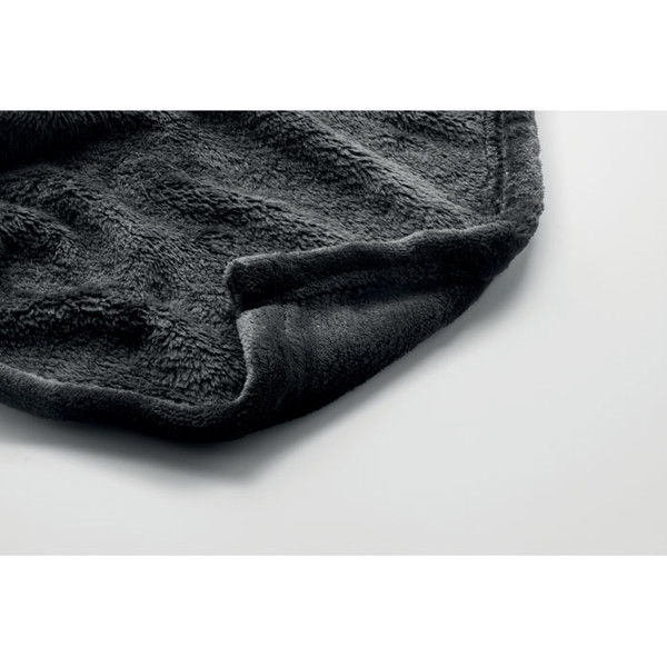 Logan RPET fleece blanket 280g/m², 150x120cm - Black