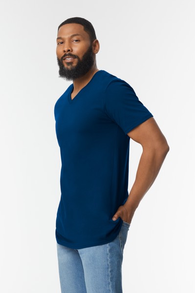 Softstyle® majica s V-izrezom za odrasle - Bijela / 3XL