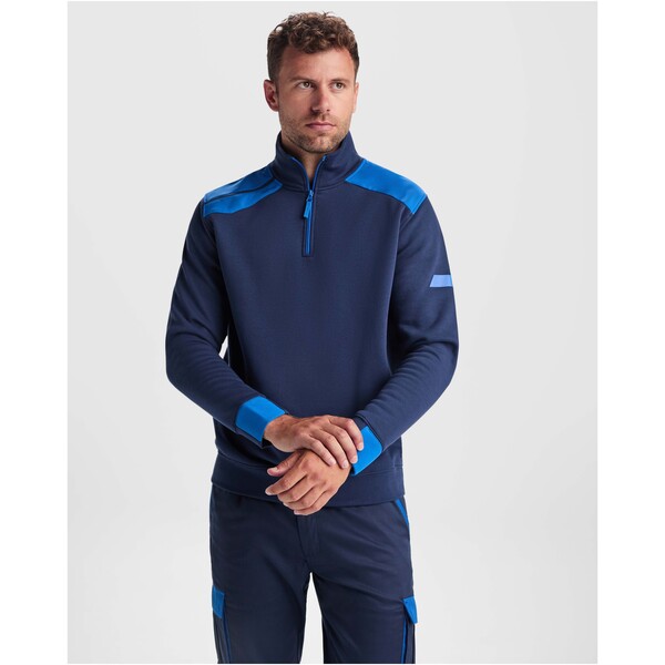 Maverick pánský svetr s polovičním zipem o gramáži 280 g/m2 - Olověná / Černá / 2XL